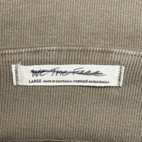 Free People GIGI Long Sleeve Off-Shoulder Tee Top in Ground Coriander L NWOT $58 - Picture 7 of 10